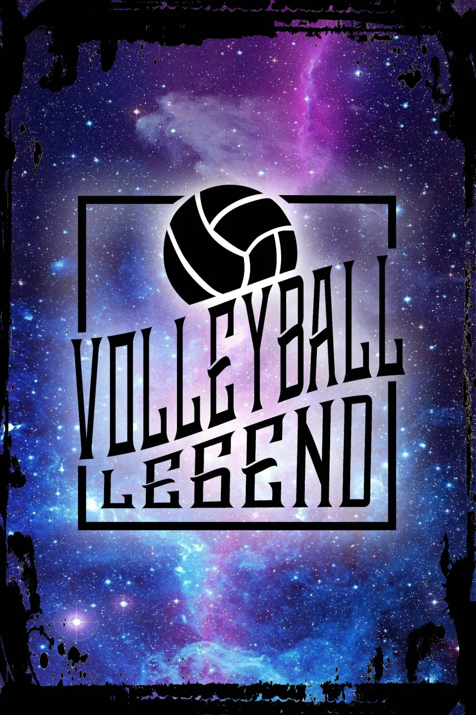 Ultimate Glossy Galaxy Inspirational Wall Art Volleyball legend fancy square silhouette funny sports Metal Wall Art Decor Funny Gift