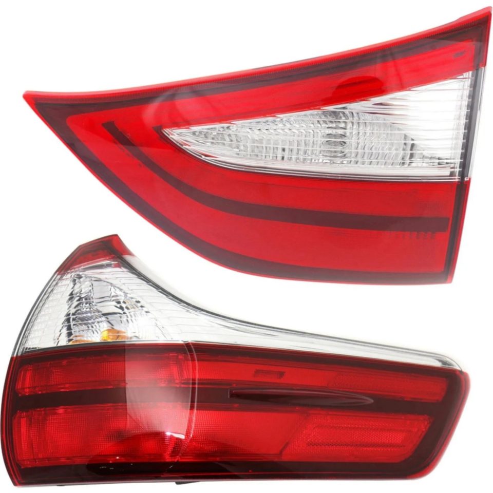 Easy-Clean Tail Light Set For 2015-2019 Toyota Sienna RH Inner Outer Clear/Red Halogen/LED