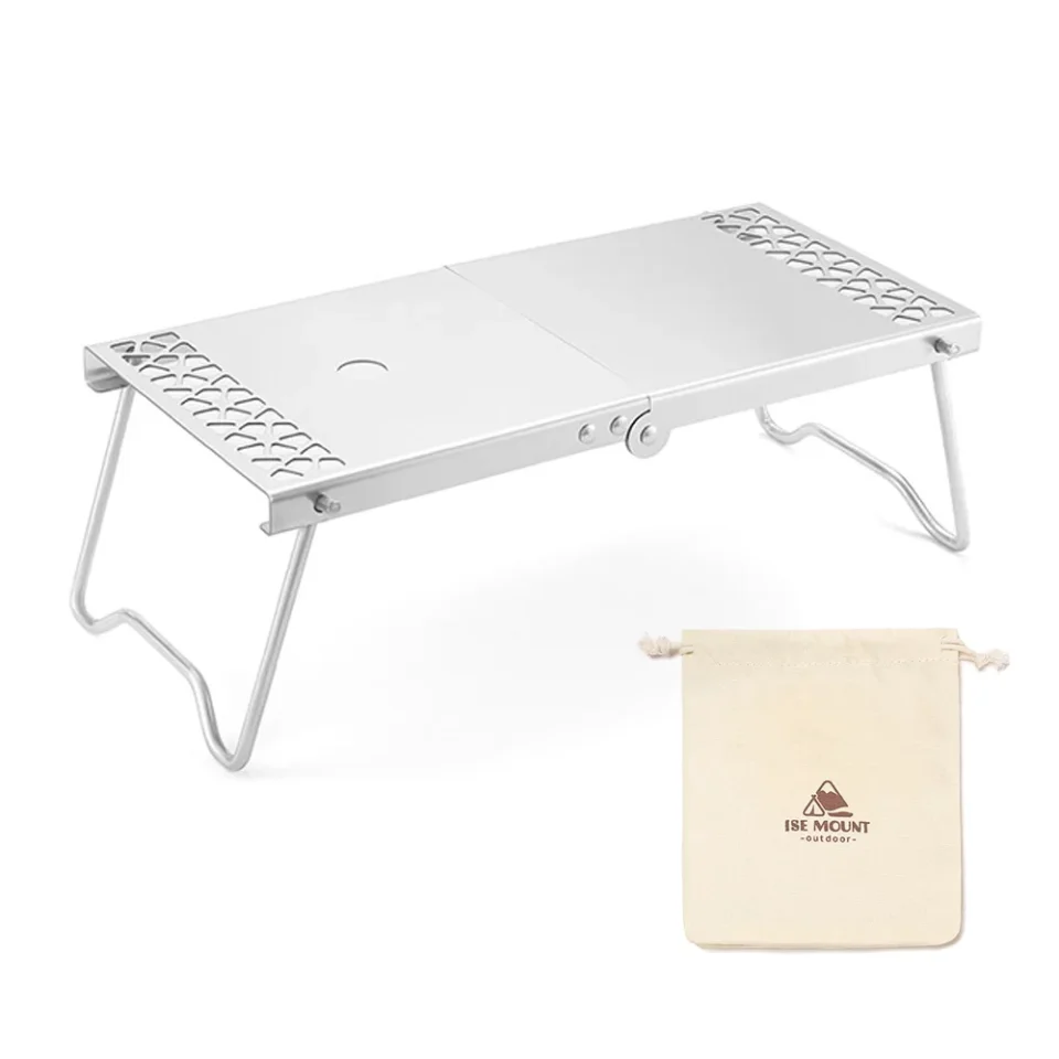 Multi-Purpose OWSOO Stainless Steel Camping Table Lightweight Folding Table Picnic Table with Carrying Bag