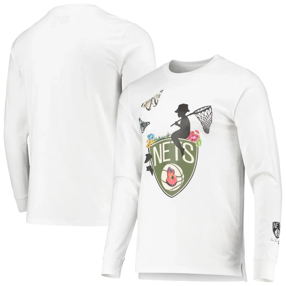 Select Leak-Proof Men's White Brooklyn Nets Sue Tsai Long Sleeve T-Shirt