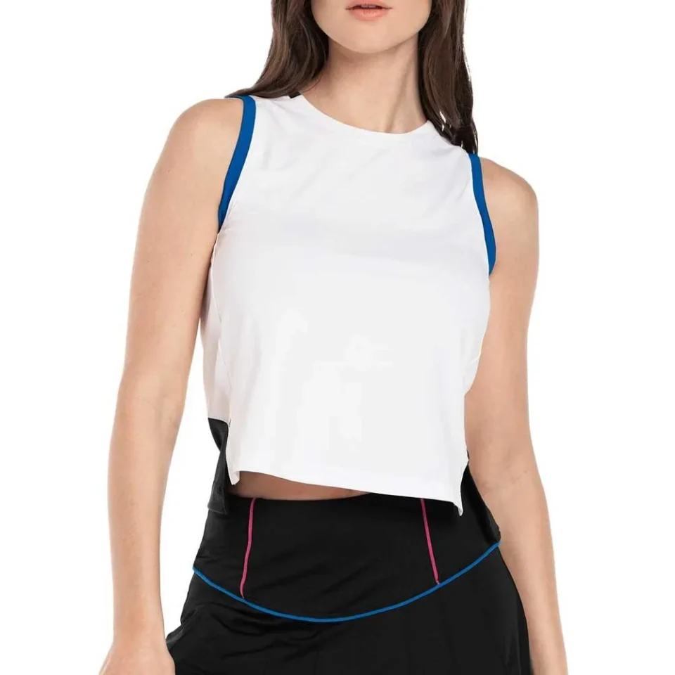 Eco-Friendly Lucky in Love womens Duel Crop Tank, XL, White