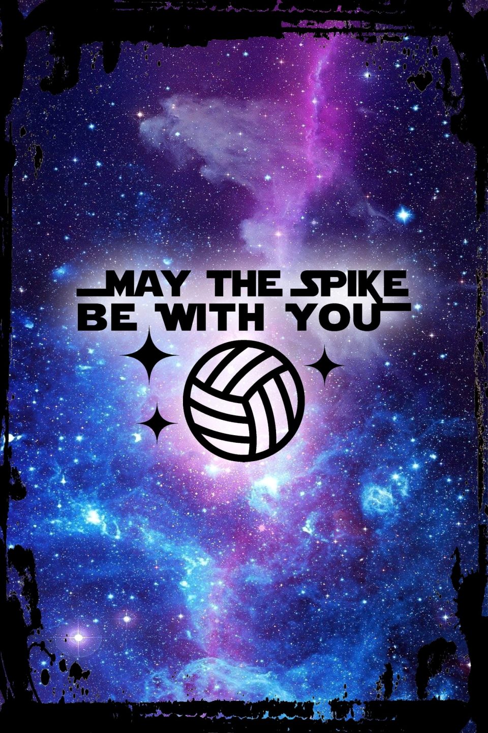 Leak-Proof Easy-Clean Galaxy Inspirational Wall Art May the spike be with you sparkle funny volleyball sports Metal Wall Art Decor Funny Gift