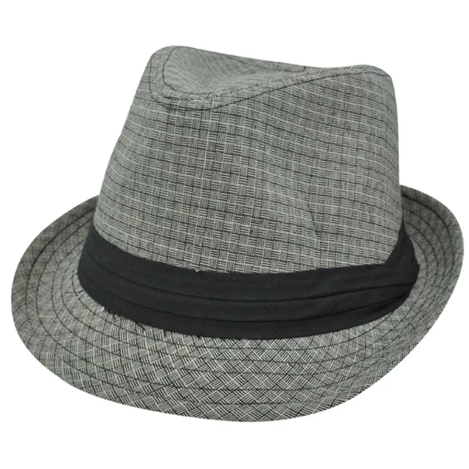 Cooking Gray Black Weave Pattern Ribbon Large XLarge Fedora Trilby Stetson Homburg Hat