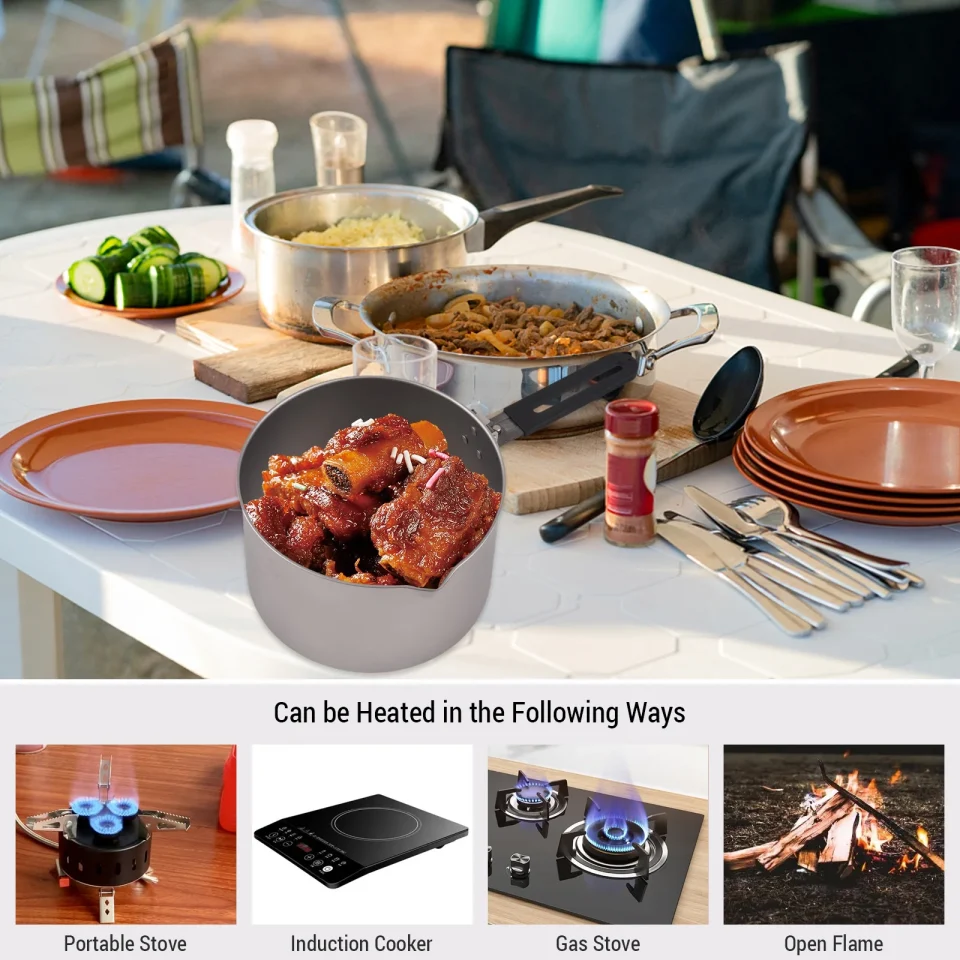 Office Lixada Pots,Open FireWith Handle Open Portable With Handle Pans Portable With And Pans Portable