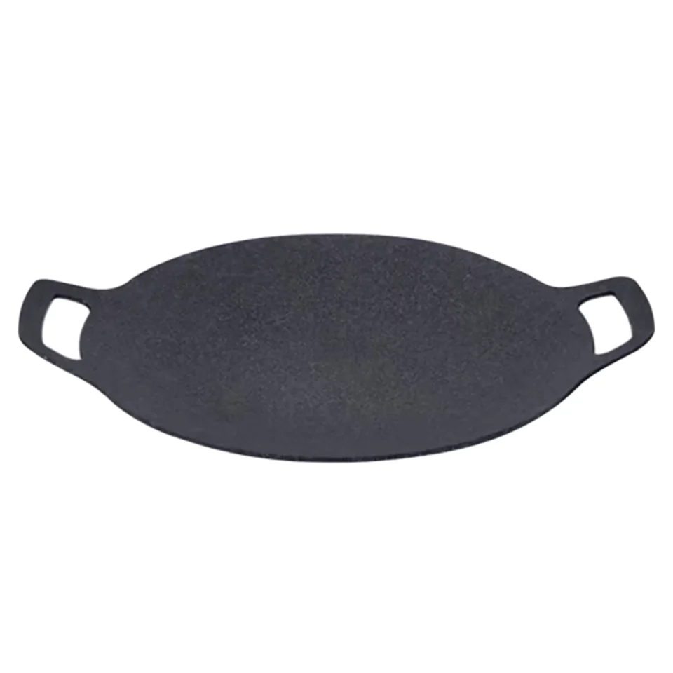 Upgraded Dcenta Nonstick BBQ Grill Pan Stovetop Baking Tray Comal with Metal Handles for Indoor Barbecue Picnics