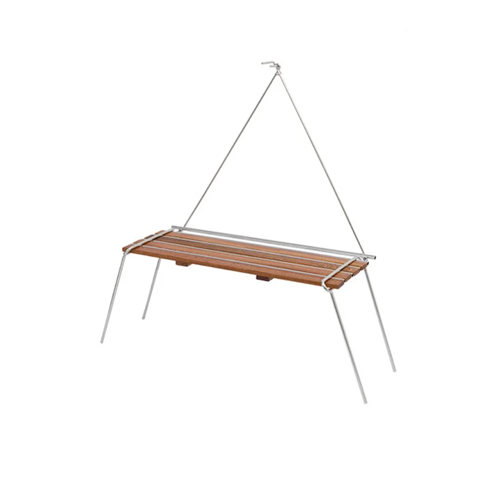 Cast Iron Durable Camping Storage Rack Folding Easy to Use Outside for Backyards Picnic Travel