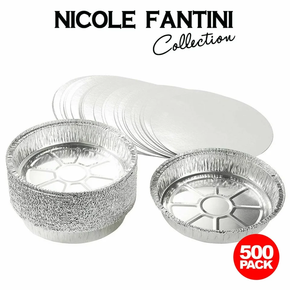 Ultimate Value 7 inch Round Aluminum foil Disposable Pans With Board Lids (500 Qty)