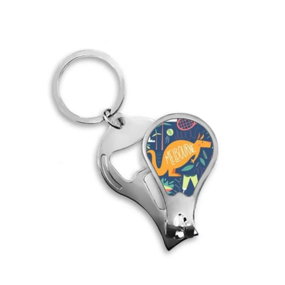 Eco-Friendly Melbourne Australia Kangaroo Tennis Surfing Fingernail Clipper Cutter Opener Key Chain Scissor