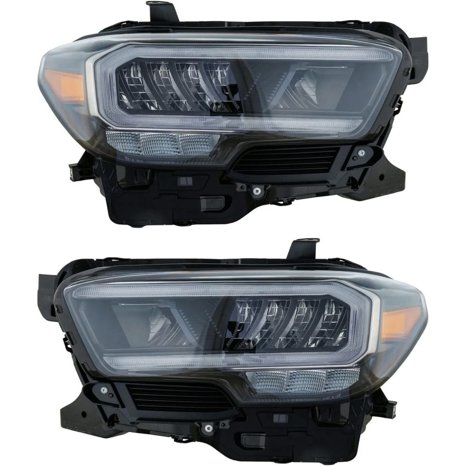 Portable Pair Headlights Driving Head lights Headlamps Set of 2 Driver & Passenger Side