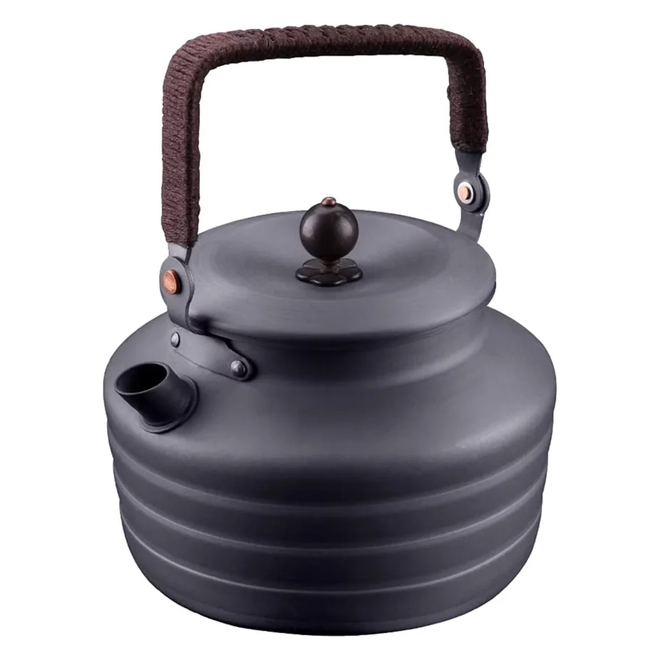 Wooden Bamboo OWSOO 1.3L Camping Water Kettle Portable Camping Tea Kettle for Hiking Picnic
