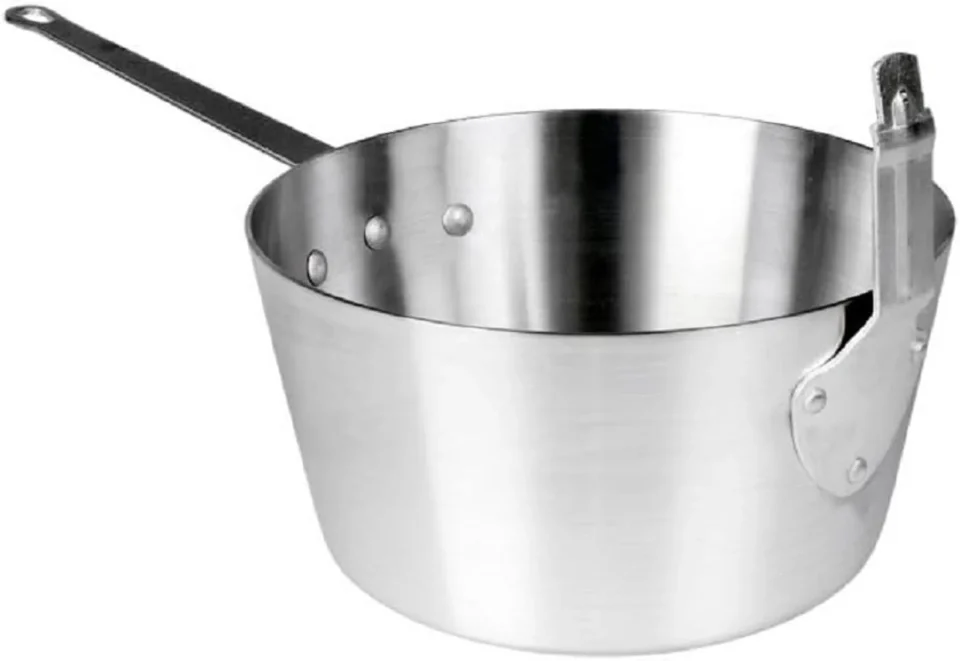 Upgraded Truecraftware ﾨC 7 qt Aluminum Fryer Saucepan with Front Stem Catcher- Deep Fryer for Fast Cooking and Easy Cleaning for Soup Pot French Fries Stews