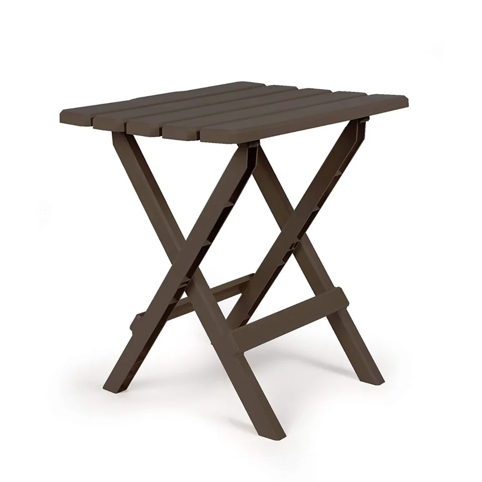 Pure Gift-Ready Camco Adirondack Table | Measures 18-inches, 15-inches, and 19.5-inches High | Large, Durable ABS Plastic, Mocha Brown (51886)