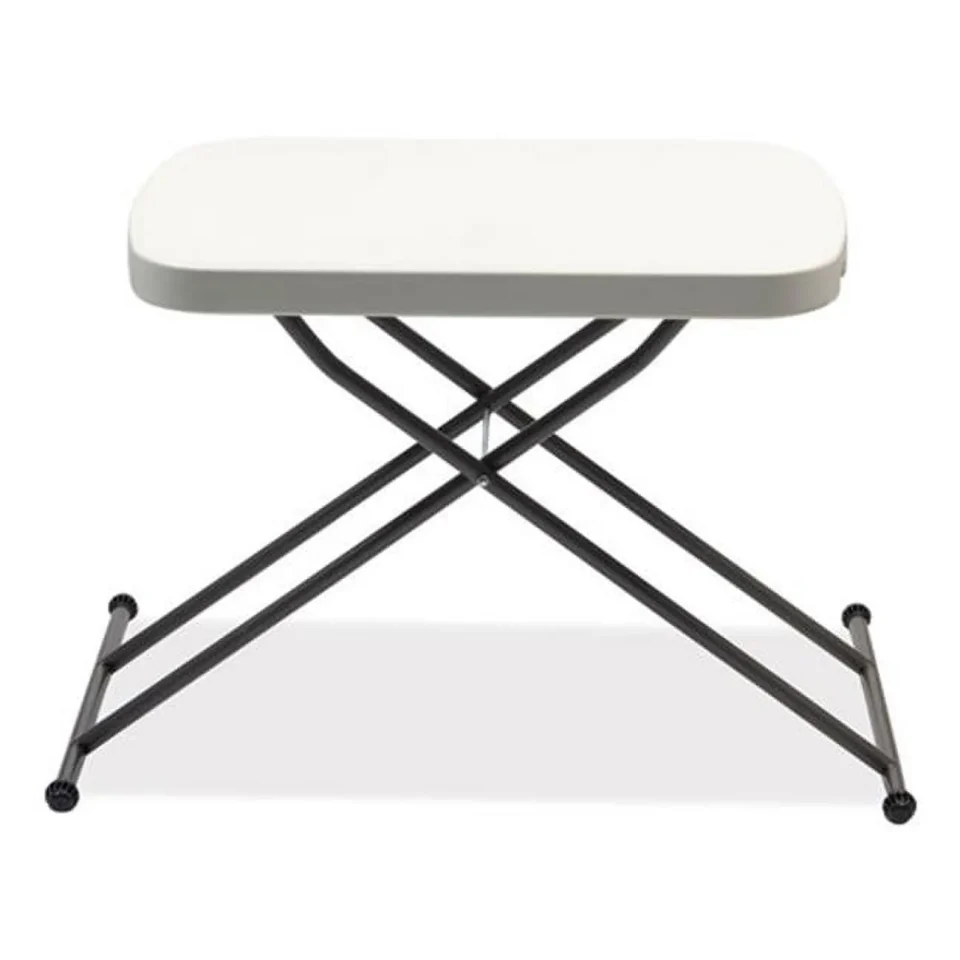 Portable Popular Alera 26.63 x 25.5 x 25 in. Height-adjustable Rectangular Personal Folding Table, White & Dark Gray