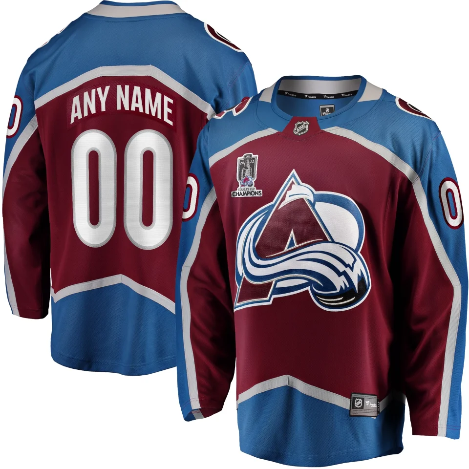 Popular Men's Fanatics Branded Burgundy Colorado Avalanche Home 2022 Stanley Cup Champions Breakaway Custom Jersey