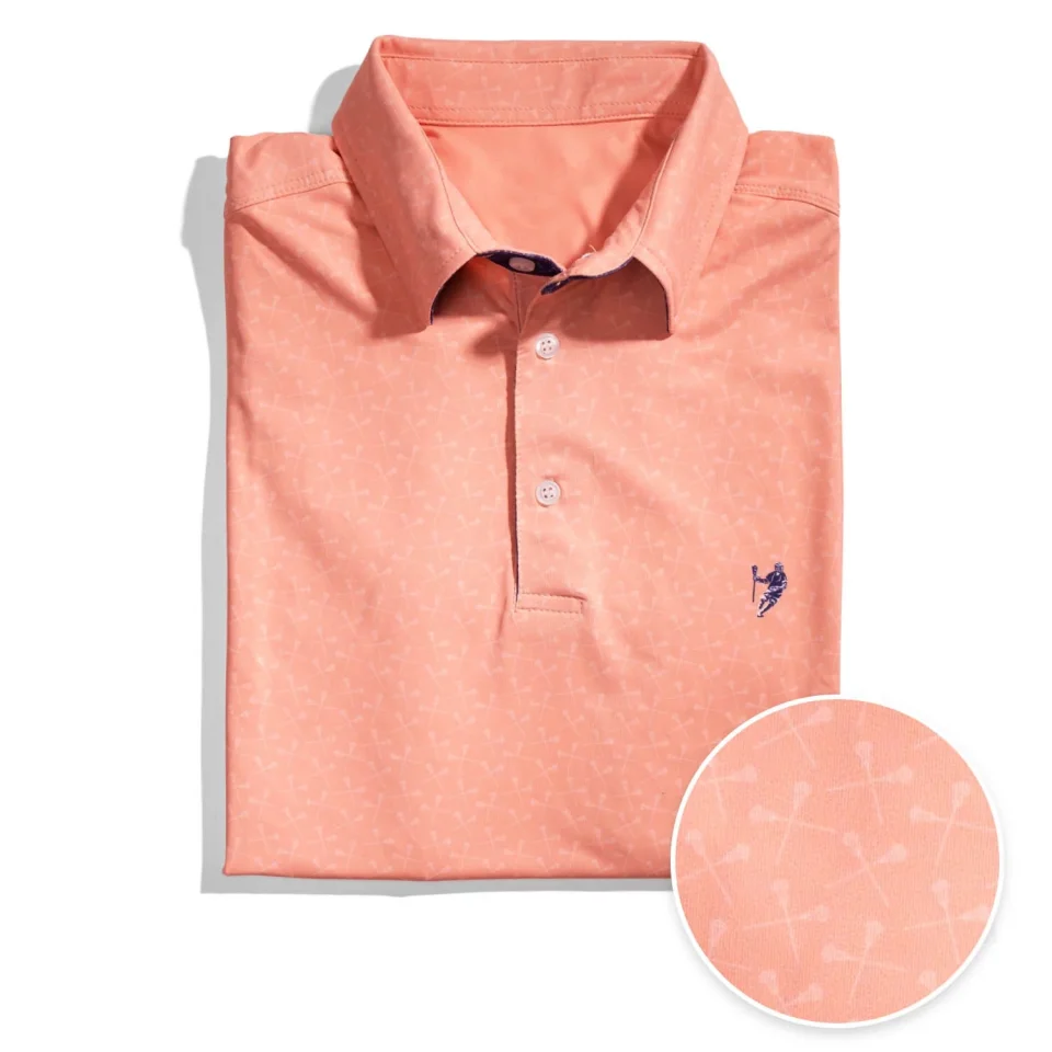 Pure Glass ChalkTalk SPORTS Guys Lacrosse Short Sleeve Polo Shirt - Chillax'n Lacrosse