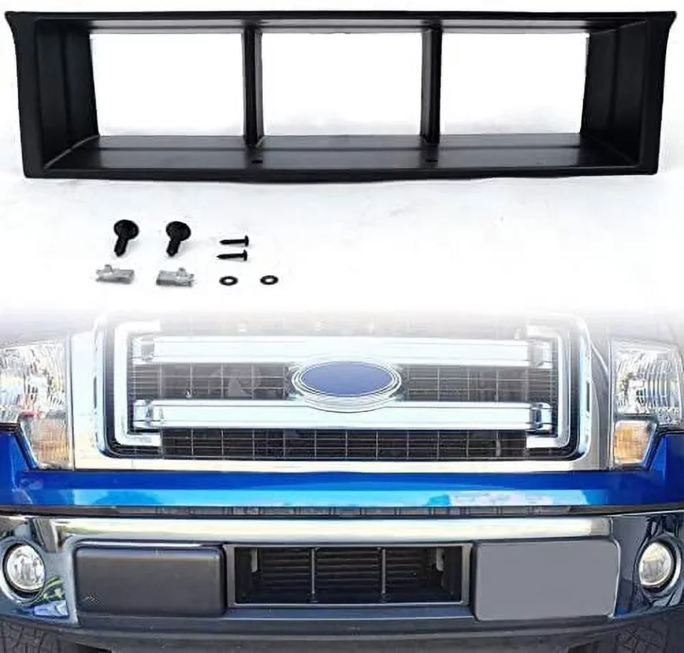 Supreme CROSSDESIGN Genuine OEM Ford Center Front Bumper Grille Insert Grill Fit for F-150 2009-2014 Black