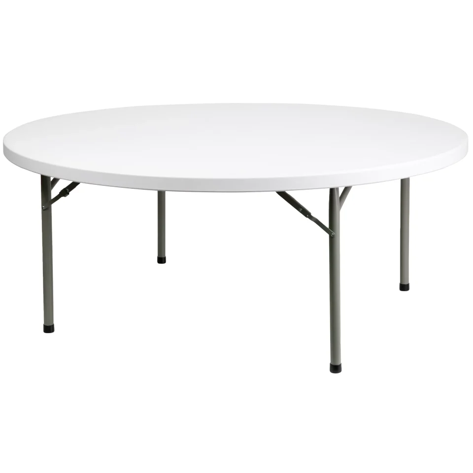 Premium Thickened 72'' Round Plastic Folding Table - Plastic Folding Banquet Table