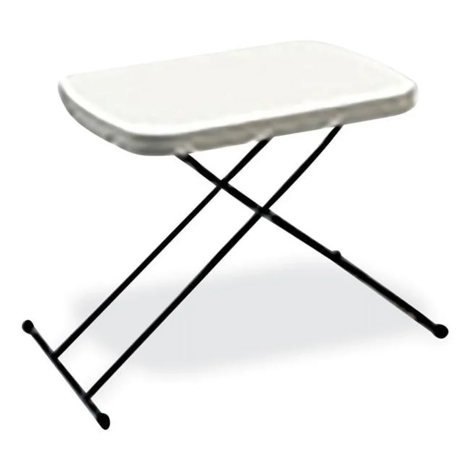 Supreme Multi-Purpose NSN7026956 18 x 26 x 20.8 in. Personal Adjustable Height Folding Table Platinum Gray