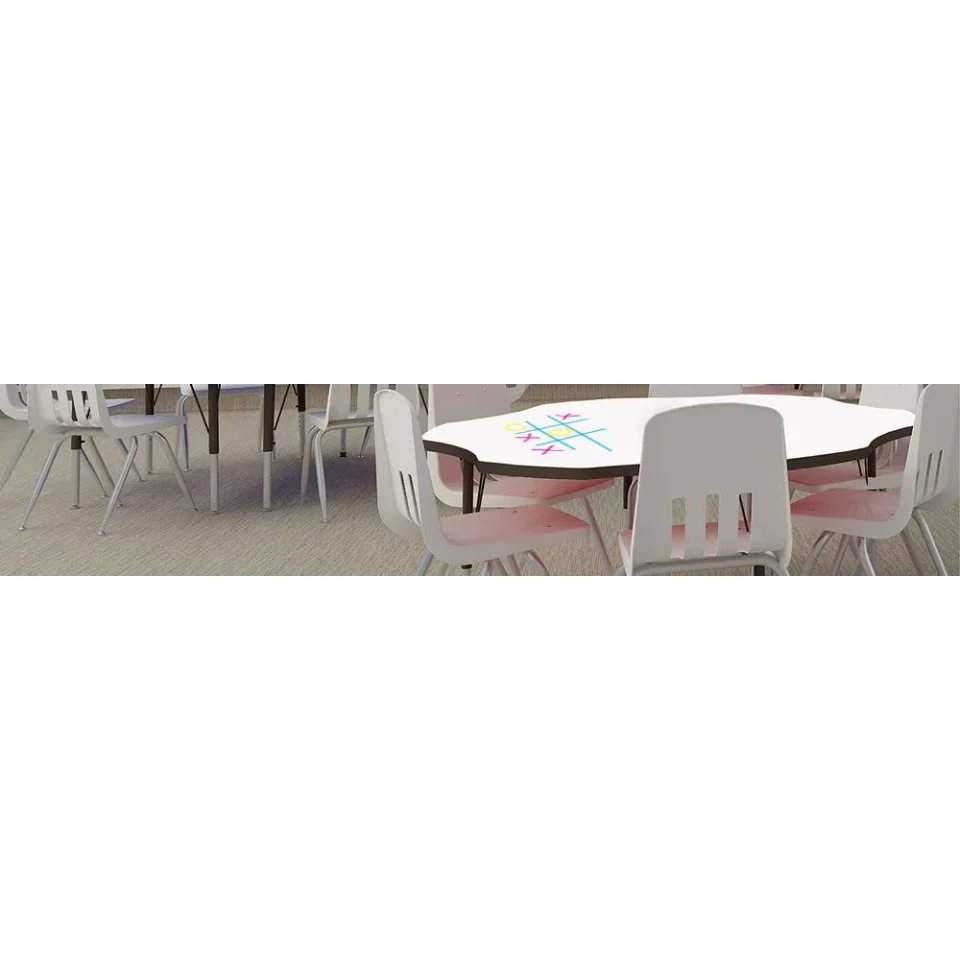Glossy Correll Inc. Deluxe High-Pressure Top Activity Tables 42x42 SQUARE WALNUT, SILVER MIST