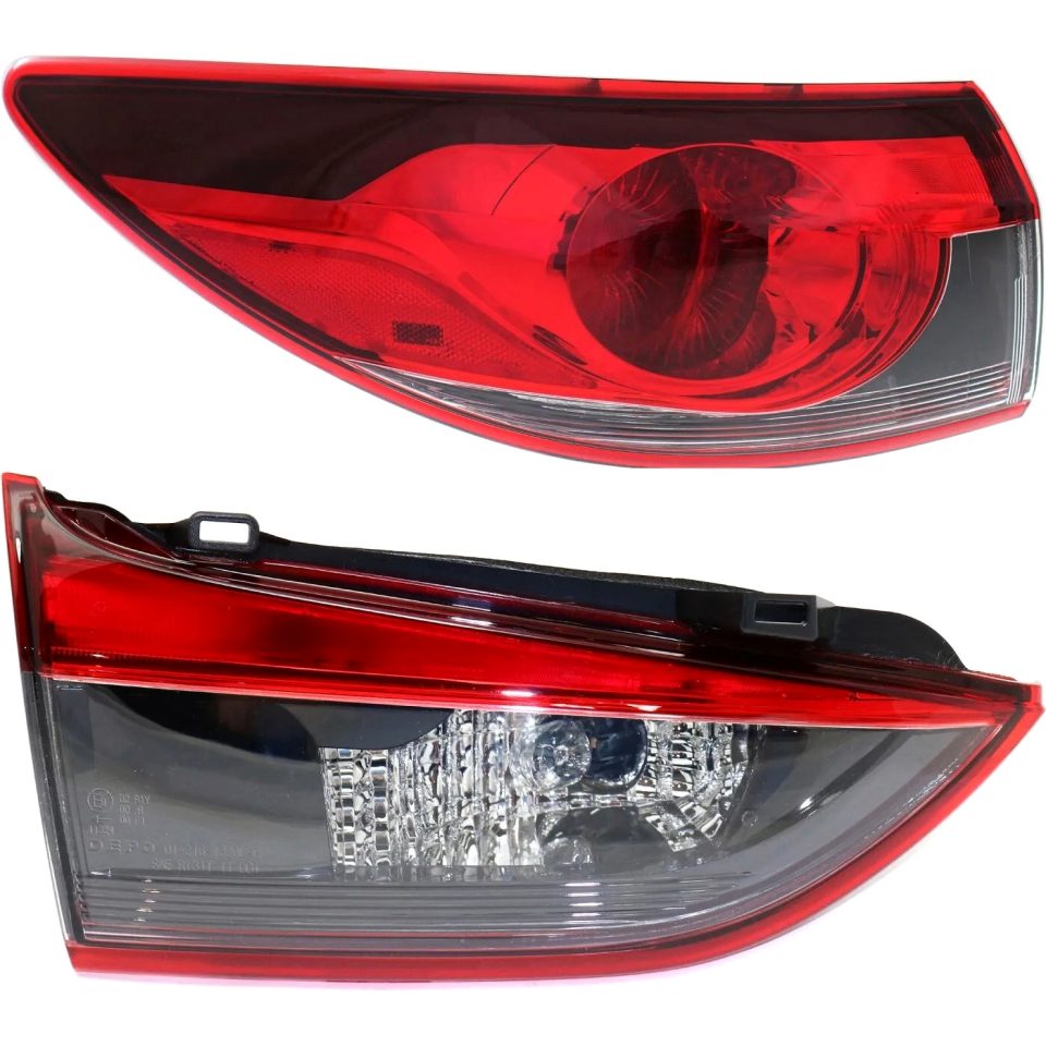Non-Toxic Tail Light Set For 2014-2015 Mazda 6 Left Inner and Outer Clear/Red Halogen CAPA