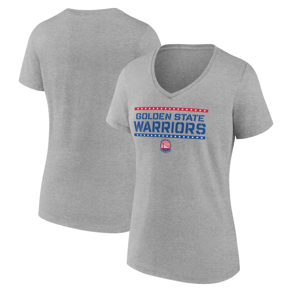 Gift-Ready Women's Fanatics Branded Gray Golden State Warriors Hoops For Troops Training V-Neck T-Shirt