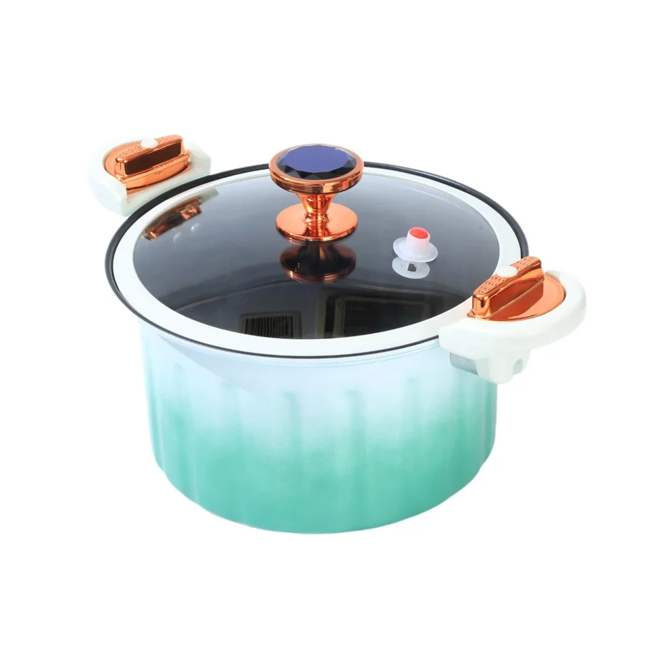Home TISHITA with Handle Heat Resistant Soup Pot Multipurpose Slow Cooker Green