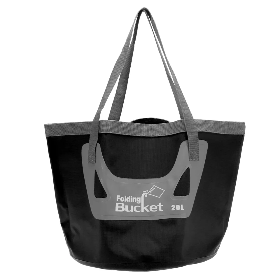 Outdoor Uxcell 20L Collapsible Bucket, Portable Folding Water Storage Wash Basin, Black