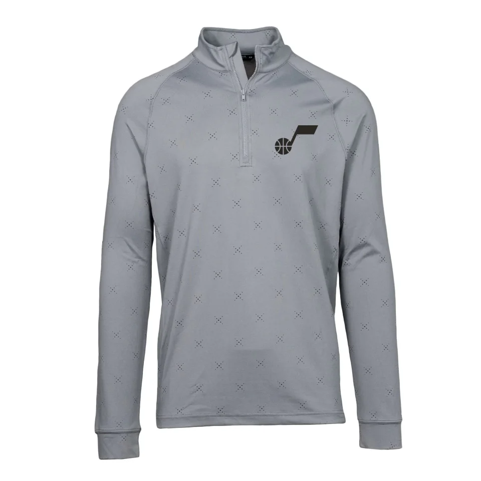 Value Men's Levelwear Gray Utah Jazz Finley Insignia Core Quarter-Zip Pullover Top