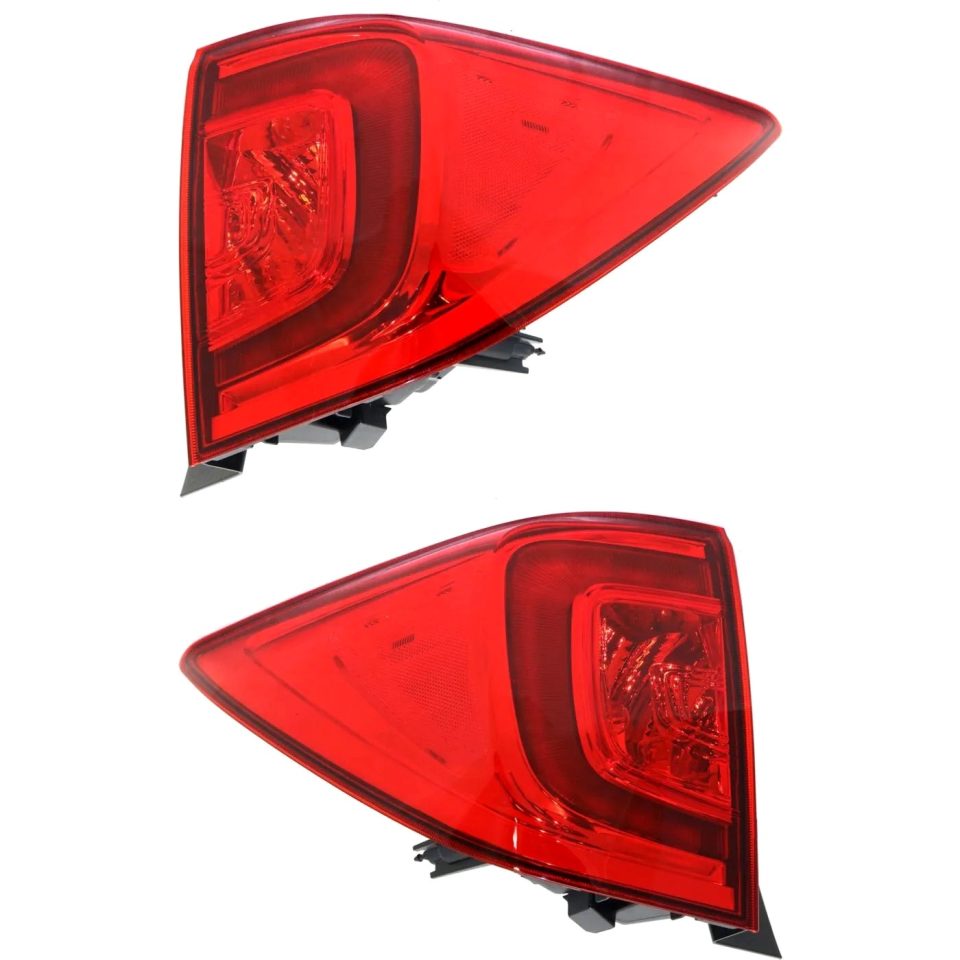 Polished Tail Light For 2016-2018 Honda Pilot Set of 2 Driver and Passenger Side Outer