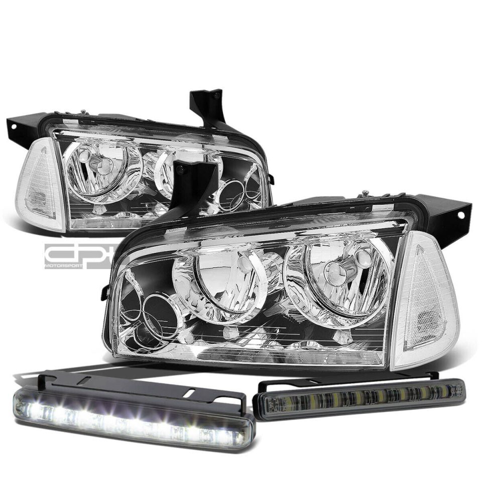 Cooking CHROME HOUSING CLEAR LENS HEADLIGHT+CORN